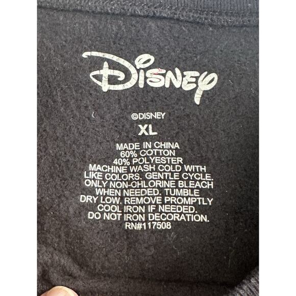 Disney Mickey Mouse & Friends Sweatshirt X-Large Black Cotton Blend Graphic - Picture 7 of 10